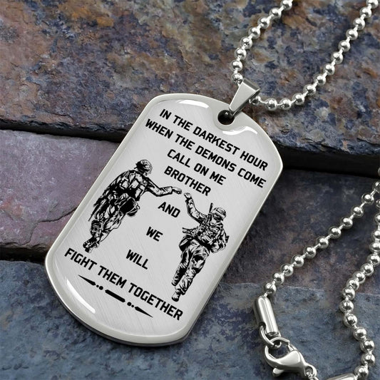 Soldier - SDDL003 - Call On Me Brother - Army - Marine - Soldier Dog Tag - Military Ball Chain - Luxury Dog Tag