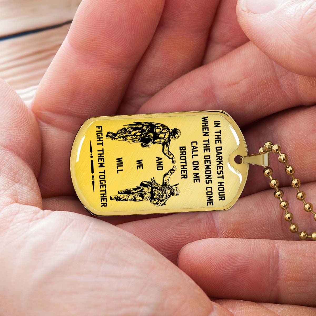 Soldier - SDDL003 - Call On Me Brother - Army - Marine - Soldier Dog Tag - Military Ball Chain - Luxury Dog Tag