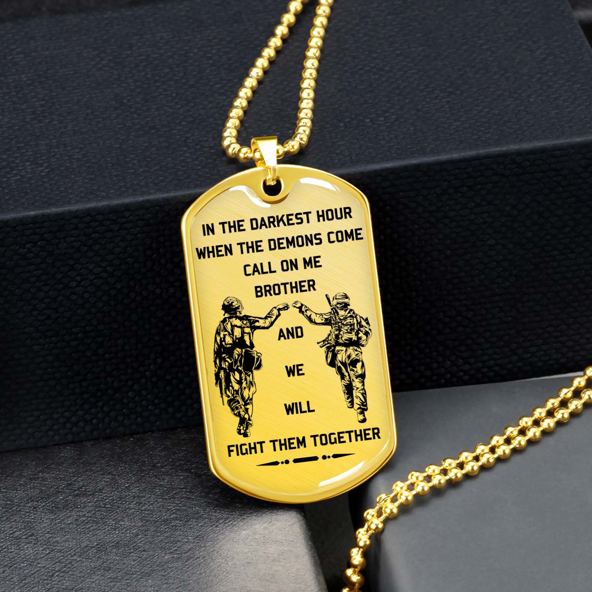 Soldier - SDDL003 - Call On Me Brother - Army - Marine - Soldier Dog Tag - Military Ball Chain - Luxury Dog Tag