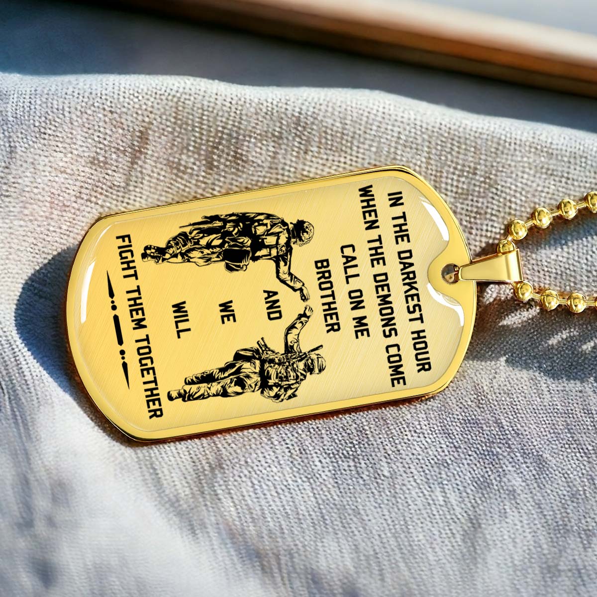 Soldier - SDDL003 - Call On Me Brother - Army - Marine - Soldier Dog Tag - Military Ball Chain - Luxury Dog Tag