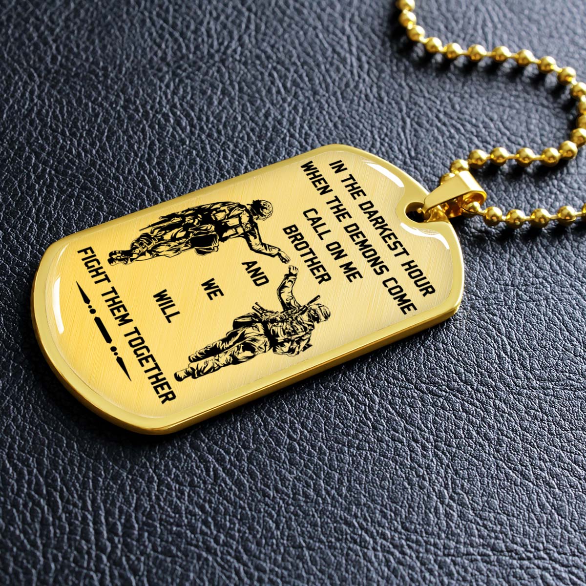 Soldier - SDDL003 - Call On Me Brother - Army - Marine - Soldier Dog Tag - Military Ball Chain - Luxury Dog Tag