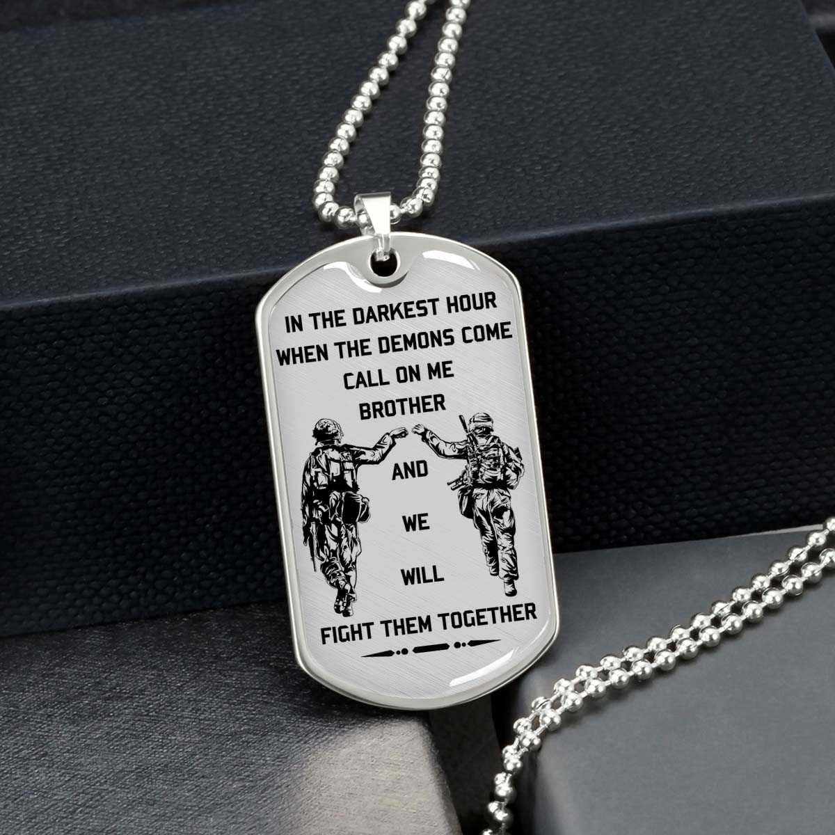 Soldier - SDDL003 - Call On Me Brother - Army - Marine - Soldier Dog Tag - Military Ball Chain - Luxury Dog Tag
