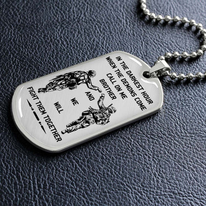 Soldier - SDDL003 - Call On Me Brother - Army - Marine - Soldier Dog Tag - Military Ball Chain - Luxury Dog Tag