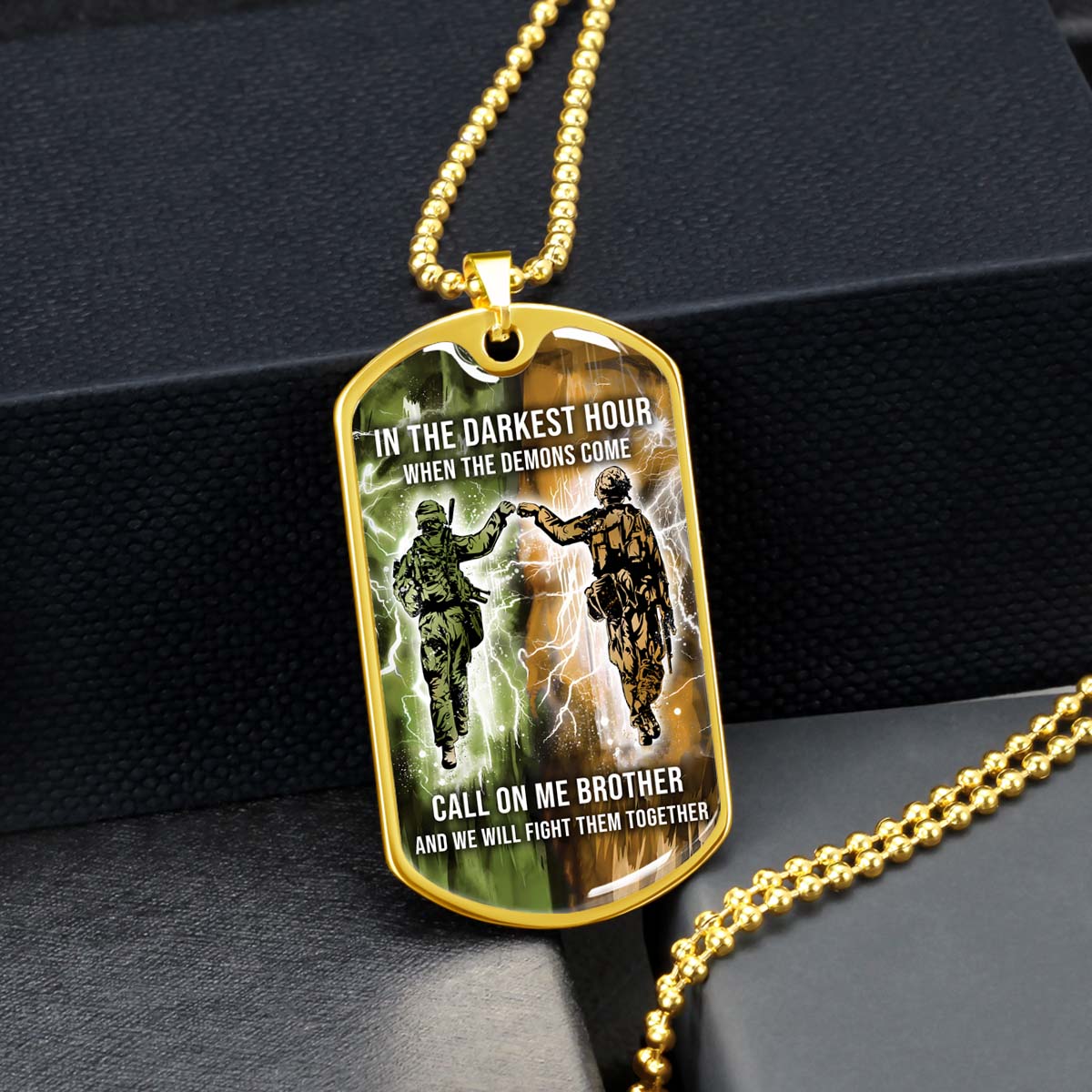 Soldier - SDDL004 - Call On Me Brother - Army - Marine - Soldier Dog Tag - Military Ball Chain - Luxury Dog Tag