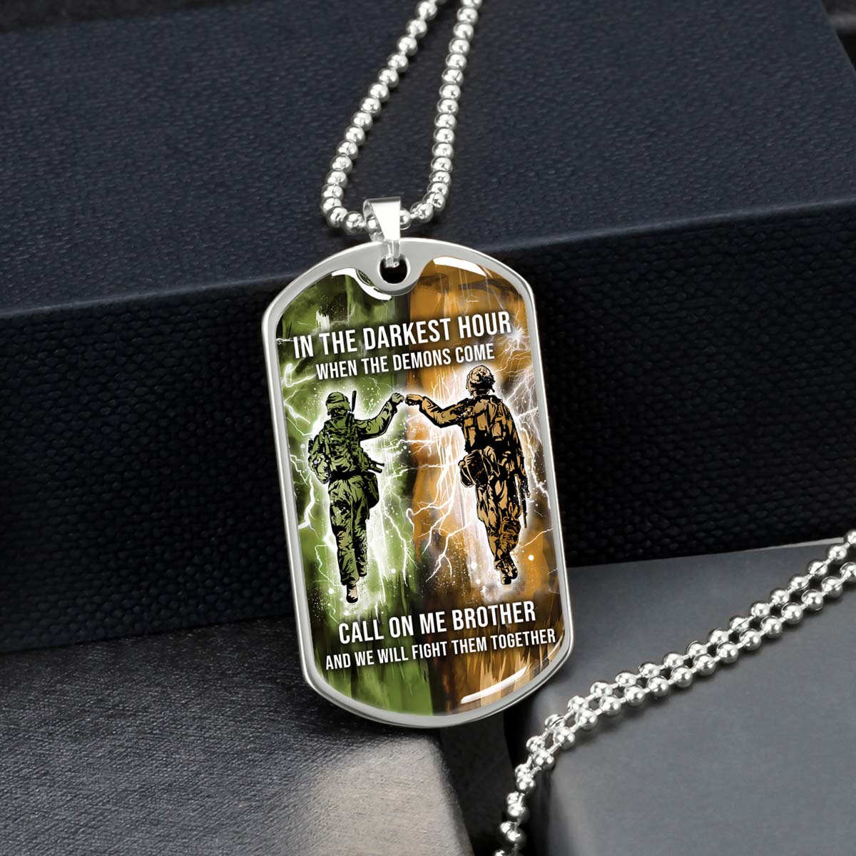 Soldier - SDDL004 - Call On Me Brother - Army - Marine - Soldier Dog Tag - Military Ball Chain - Luxury Dog Tag
