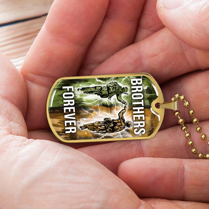 Soldier - SDDL005 - Brothers Forever - Army - Marine - Soldier Dog Tag - Military Ball Chain - Luxury Dog Tag