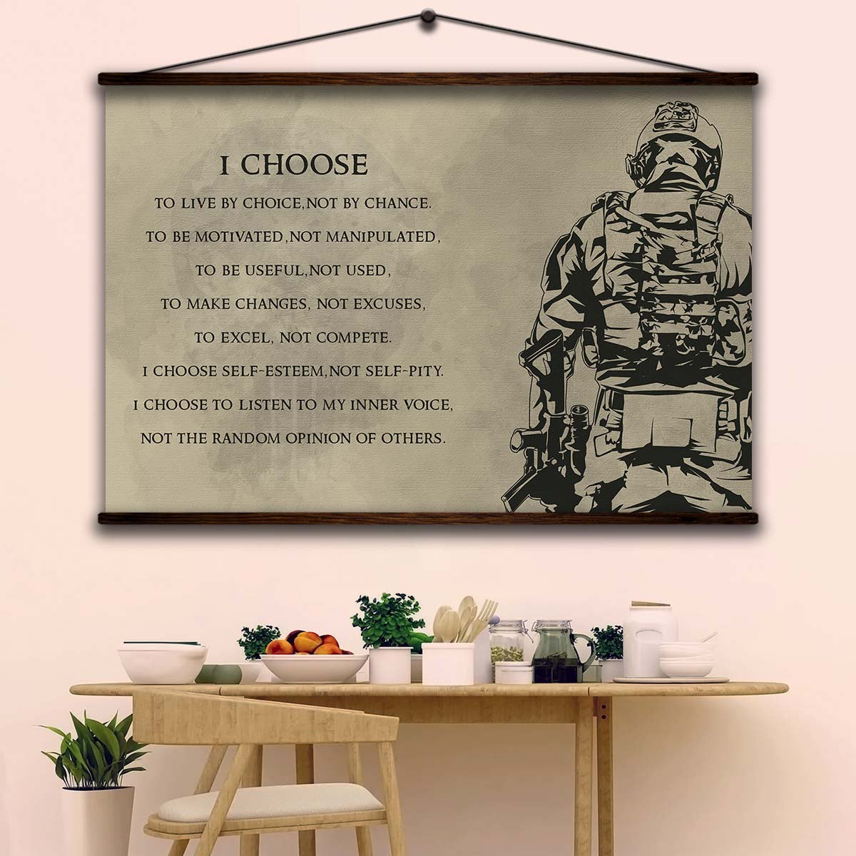 Soldier Wall Art - Soldier Poster - Soldier Canvas - I Choose - Army - Marine - SD014 - Horizontal Poster - Horizontal Canvas