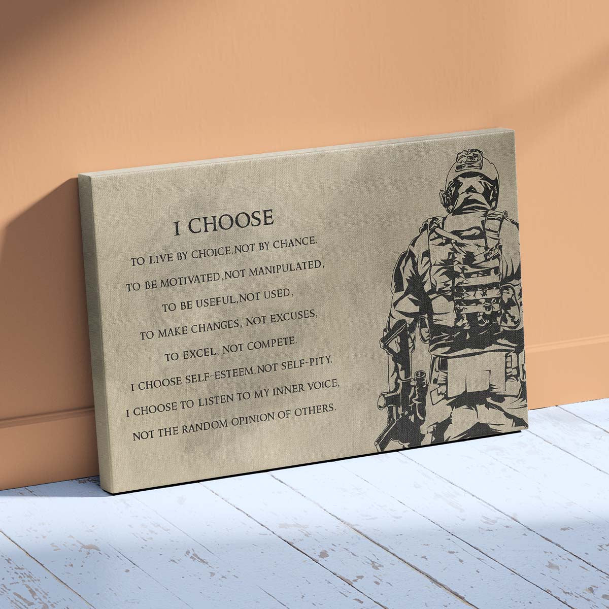 Soldier Wall Art - Soldier Poster - Soldier Canvas - I Choose - Army - Marine - SD014 - Horizontal Poster - Horizontal Canvas