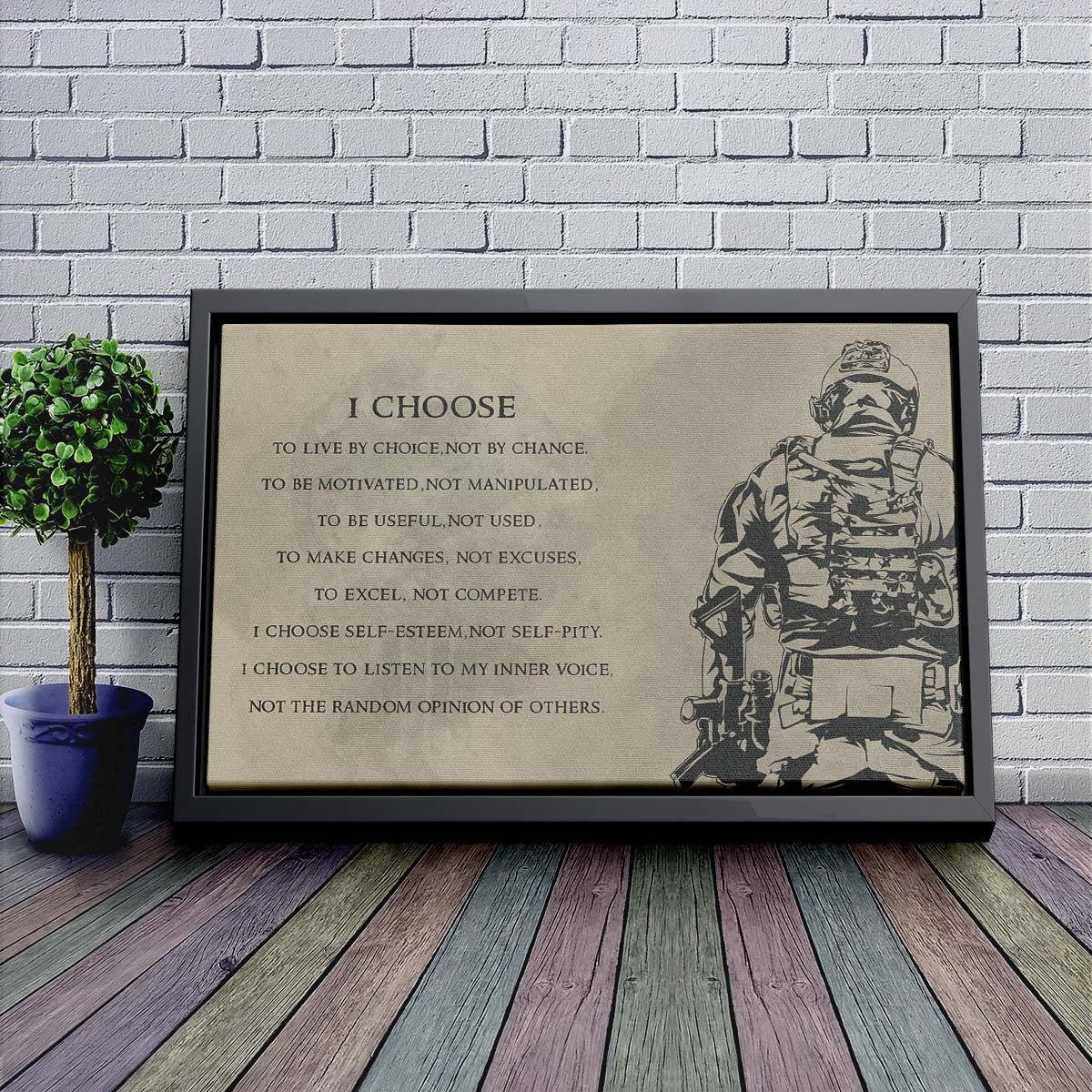 Soldier Wall Art - Soldier Poster - Soldier Canvas - I Choose - Army - Marine - SD014 - Horizontal Poster - Horizontal Canvas