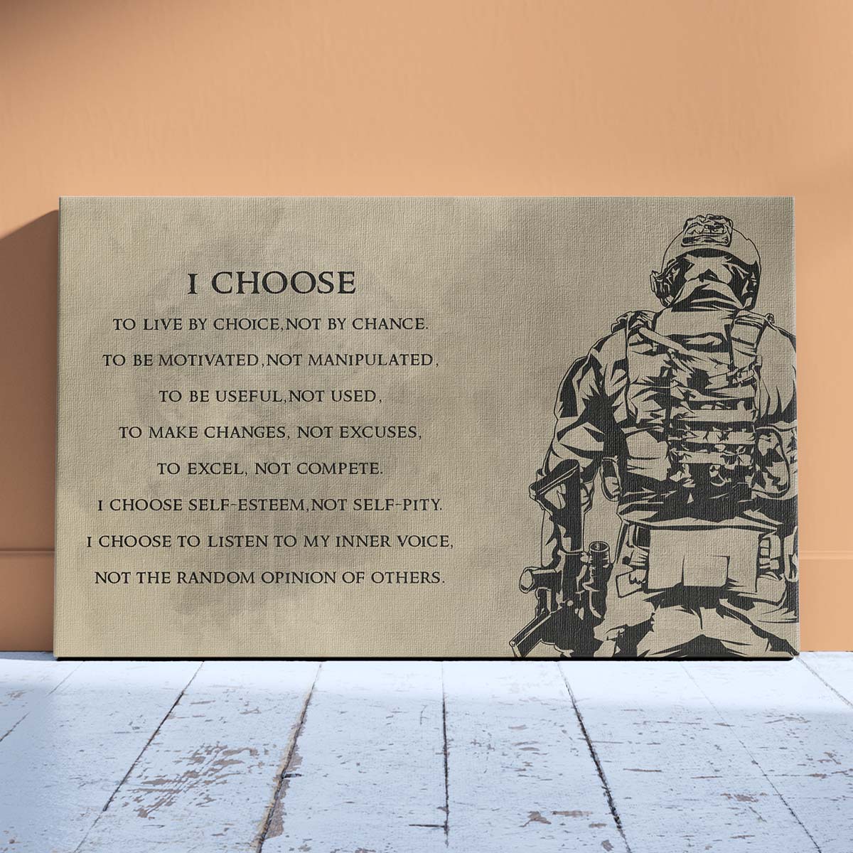 Soldier Wall Art - Soldier Poster - Soldier Canvas - I Choose - Army - Marine - SD014 - Horizontal Poster - Horizontal Canvas