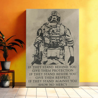 Soldier Wall Art - Soldier Poster - Soldier Canvas - IF - Show No Mercy - Army - Marine - SD018 - Vertical Poster - Vertical Canvas
