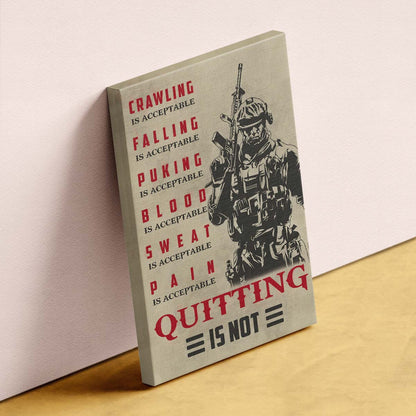 Soldier Wall Art - Soldier Poster - Soldier Canvas - Quitting Is Not - Army - Marine - SD032 - Vertical Poster - Vertical Canvas