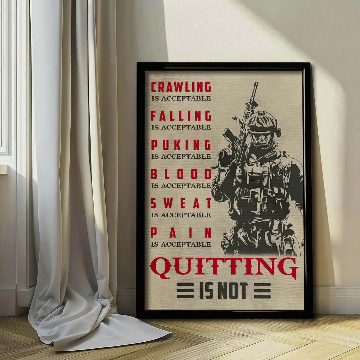Soldier Wall Art - Soldier Poster - Soldier Canvas - Quitting Is Not - Army - Marine - SD032 - Vertical Poster - Vertical Canvas