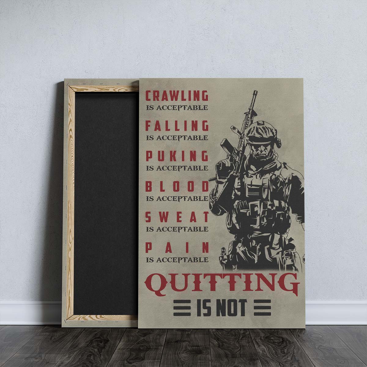 Soldier Wall Art - Soldier Poster - Soldier Canvas - Quitting Is Not - Army - Marine - SD032 - Vertical Poster - Vertical Canvas
