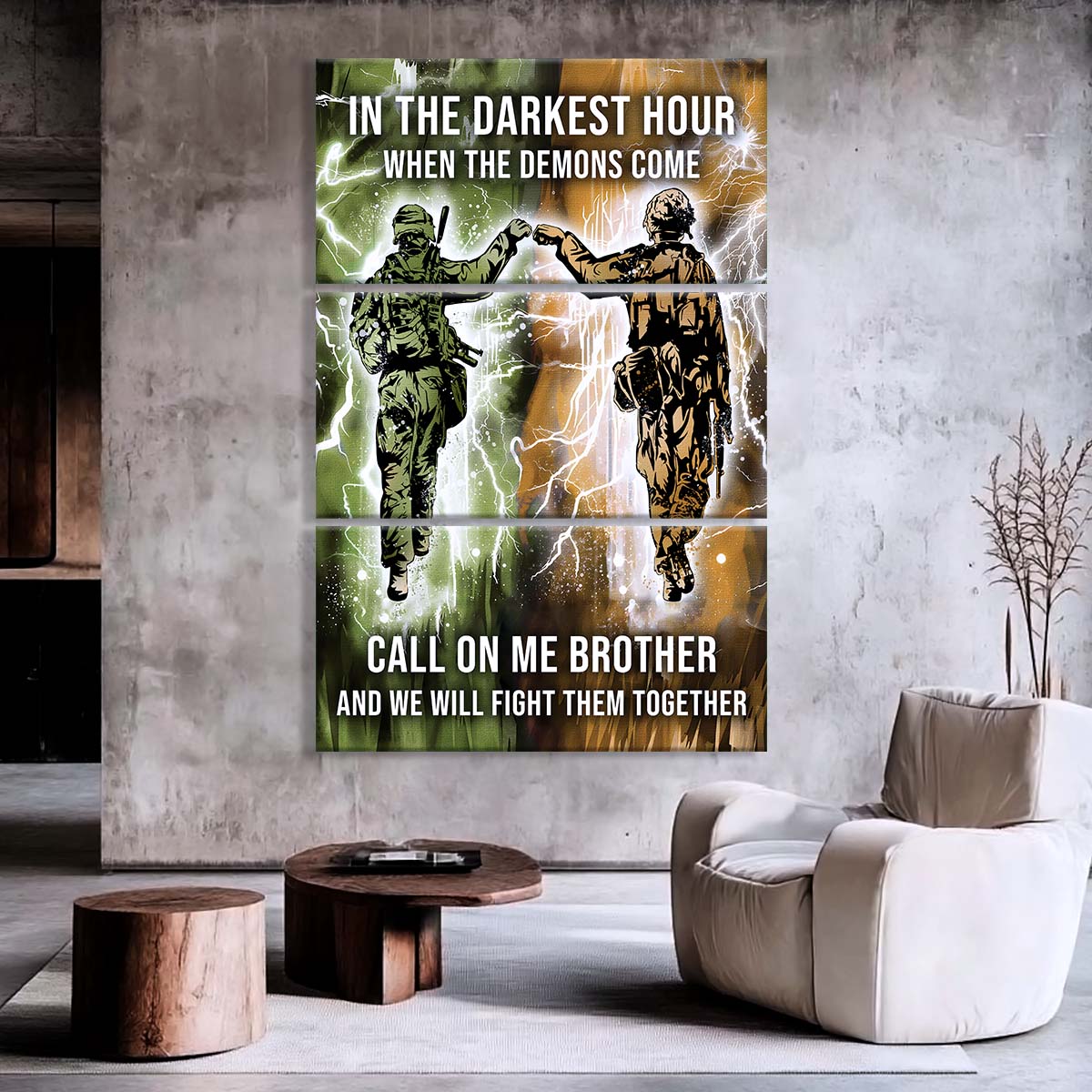 Soldier - 3 Piece Wall Art - SD042 - Call On me Brother - Army - Marine - Soldier Canvas