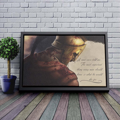 Spartan Wall Art - Spartan Poster - Spartan Canvas - A Man Once Told Me - Leonidas - WA012 - Spartan Warrior - Horizontal Poster - Horizontal Canvas