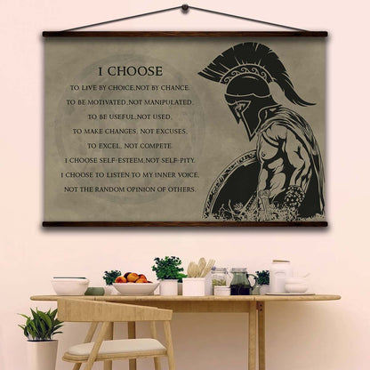 Spartan Wall Art - Spartan Poster - Spartan Canvas - I Choose - WA034 - Spartan Warrior - Horizontal Poster - Horizontal Canvas