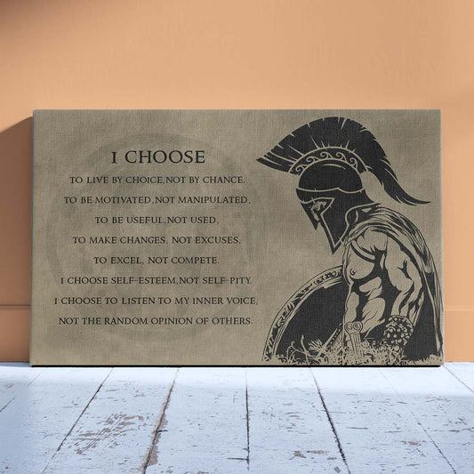 Spartan Wall Art - Spartan Poster - Spartan Canvas - I Choose - WA034 - Spartan Warrior - Horizontal Poster - Horizontal Canvas