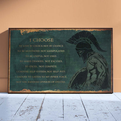 Spartan Wall Art - Spartan Poster - Spartan Canvas - I Choose - WA110 - Spartan Warrior - Horizontal Poster - Horizontal Canvas