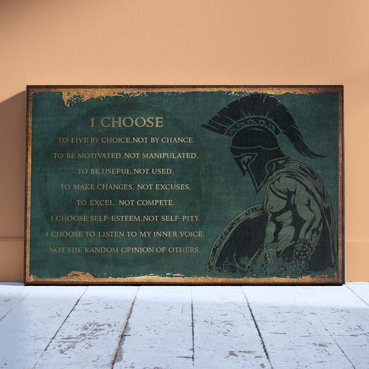 Spartan Wall Art - Spartan Poster - Spartan Canvas - I Choose - WA110 - Spartan Warrior - Horizontal Poster - Horizontal Canvas