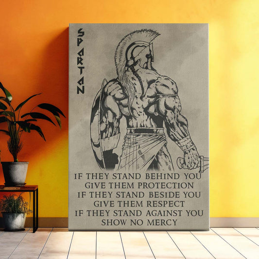 Spartan Wall Art - Spartan Poster - Spartan Canvas - IF - Show No Mercy - WA067 - Spartan Warrior - Vertical Poster - Vertical Canvas