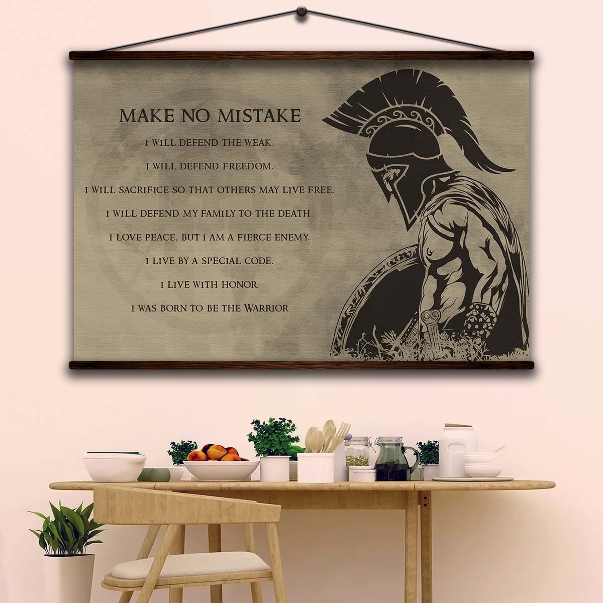 Spartan Wall Art - Spartan Poster - Spartan Canvas - Make No Mistake - WA031 - Spartan Warrior - Horizontal Poster - Horizontal Canvas