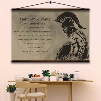 Spartan Wall Art - Spartan Poster - Spartan Canvas - Make No Mistake - WA031 - Spartan Warrior - Horizontal Poster - Horizontal Canvas