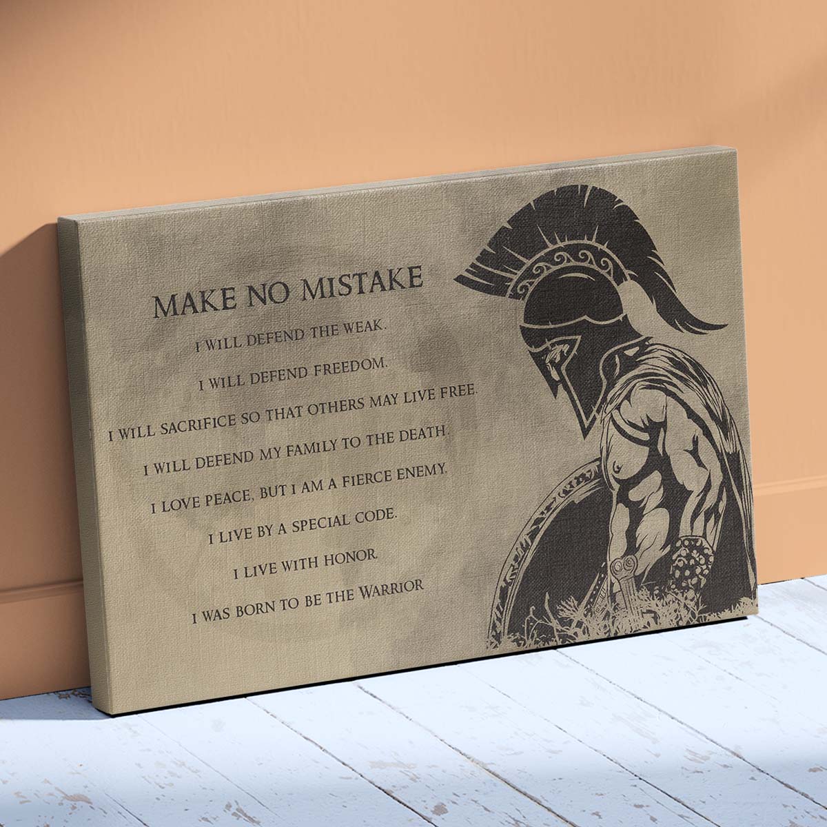 Spartan Wall Art - Spartan Poster - Spartan Canvas - Make No Mistake - WA031 - Spartan Warrior - Horizontal Poster - Horizontal Canvas