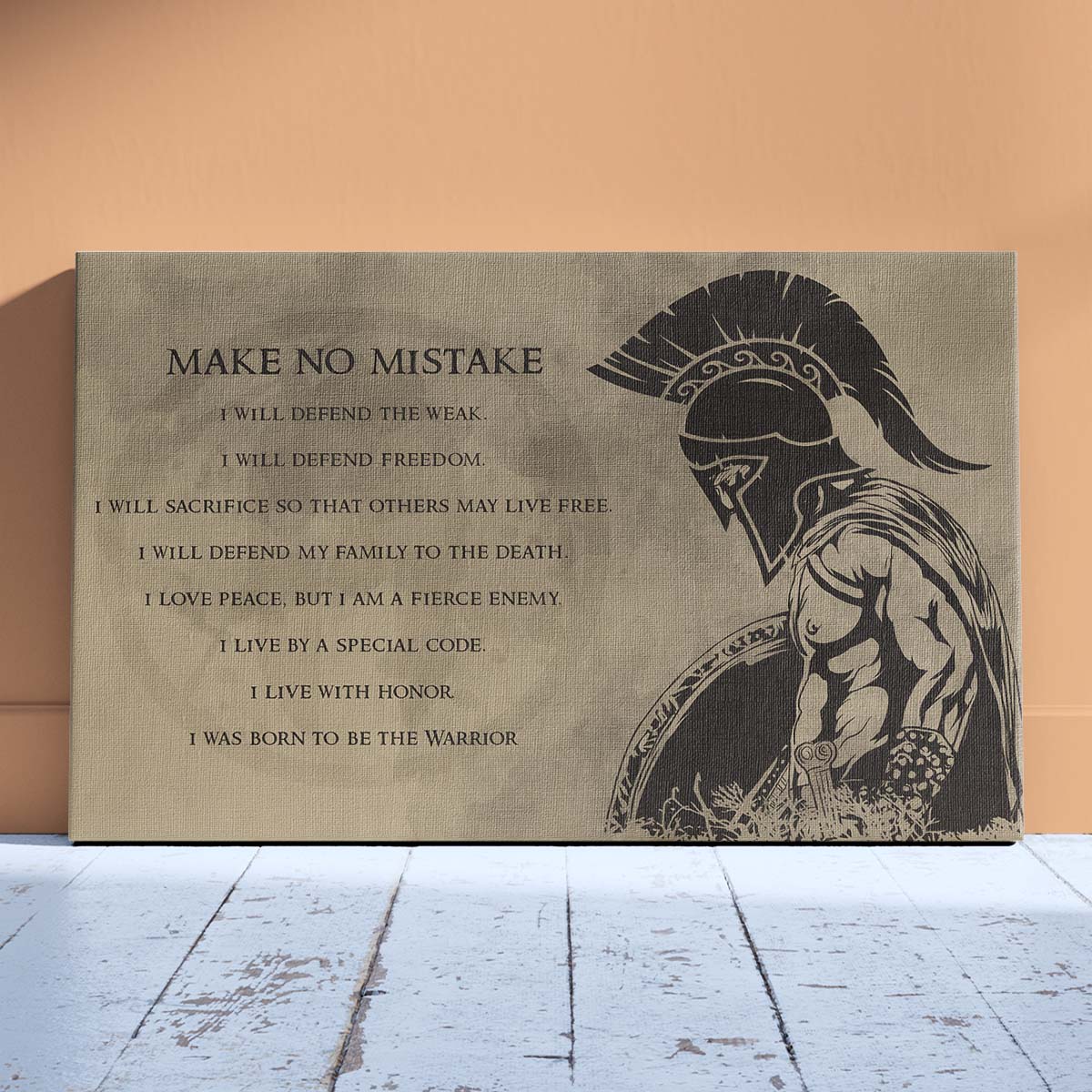 Spartan Wall Art - Spartan Poster - Spartan Canvas - Make No Mistake - WA031 - Spartan Warrior - Horizontal Poster - Horizontal Canvas