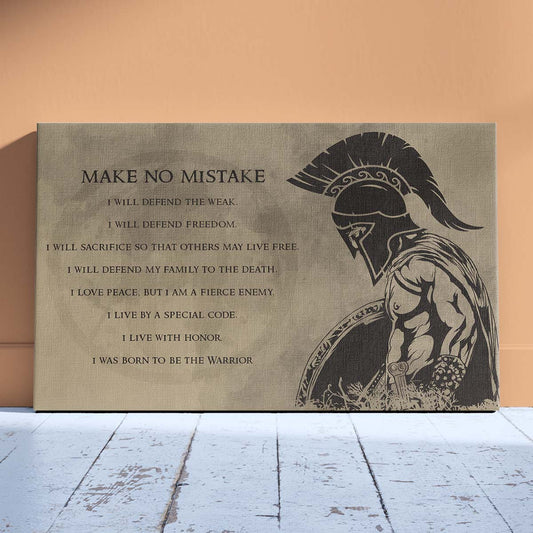 Spartan Wall Art - Spartan Poster - Spartan Canvas - Make No Mistake - WA031 - Spartan Warrior - Horizontal Poster - Horizontal Canvas
