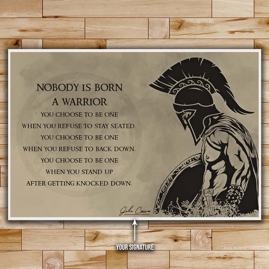Spartan Wall Art - Spartan Poster - Spartan Canvas - Nobody Is Born A Warrior - WA003 - Spartan Warrior - Horizontal Poster - Horizontal Canvas