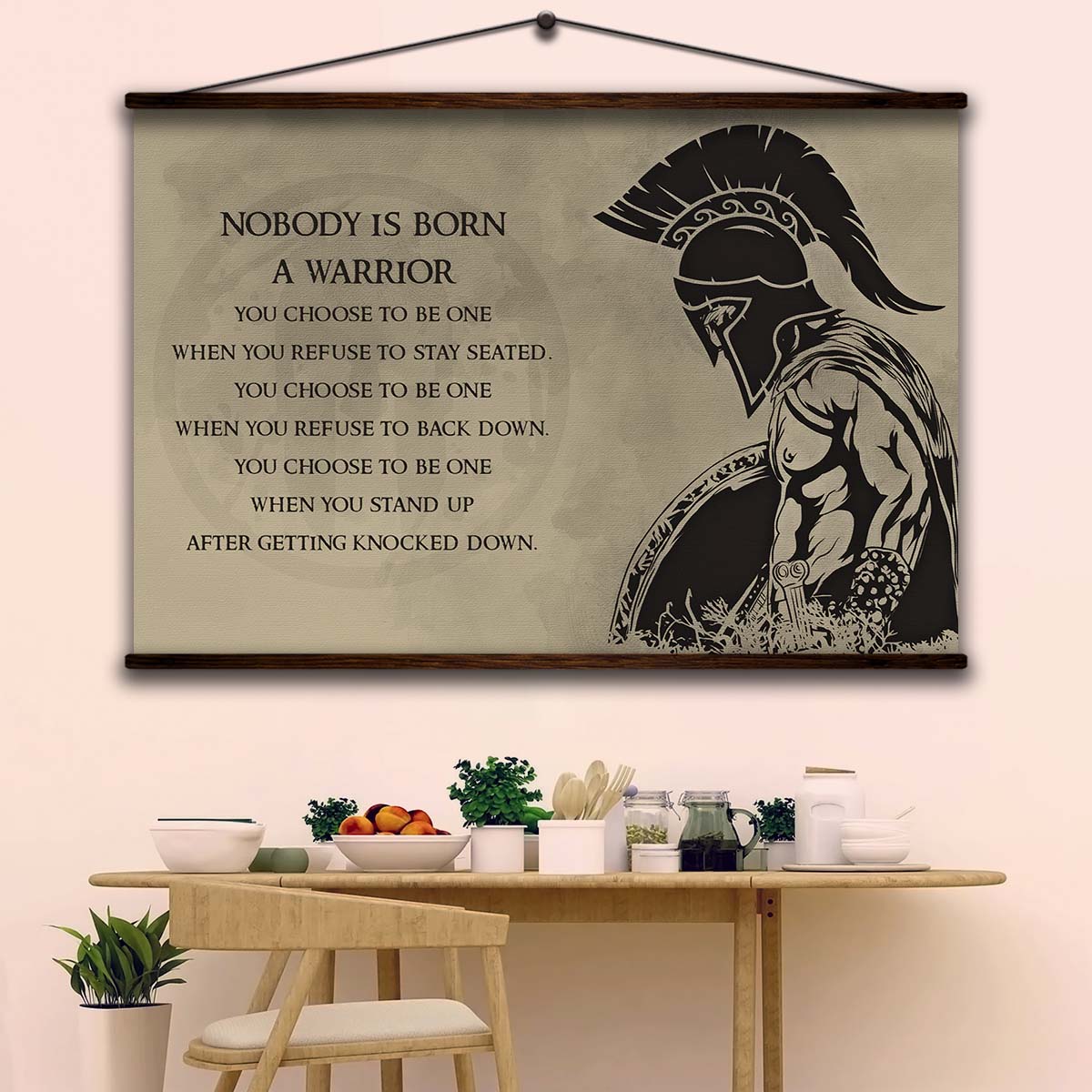 Spartan Wall Art - Spartan Poster - Spartan Canvas - Nobody Is Born A Warrior - WA003 - Spartan Warrior - Horizontal Poster - Horizontal Canvas