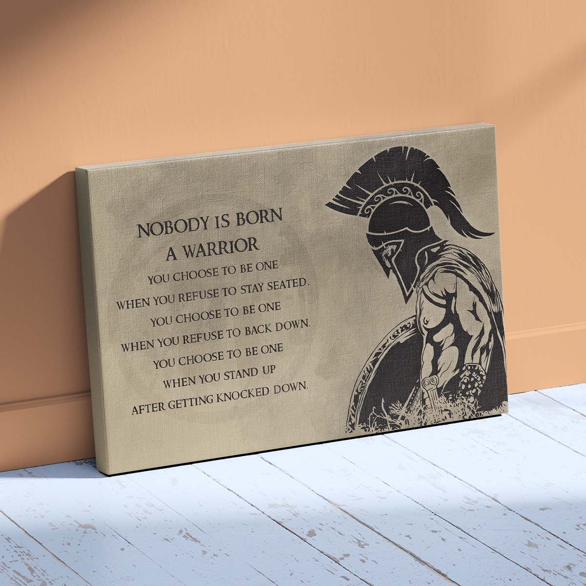 Spartan Wall Art - Spartan Poster - Spartan Canvas - Nobody Is Born A Warrior - WA003 - Spartan Warrior - Horizontal Poster - Horizontal Canvas