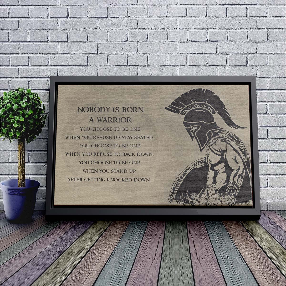 Spartan Wall Art - Spartan Poster - Spartan Canvas - Nobody Is Born A Warrior - WA003 - Spartan Warrior - Horizontal Poster - Horizontal Canvas
