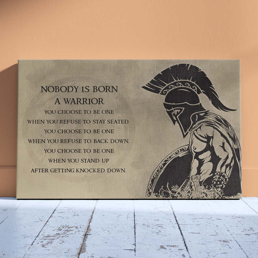 Spartan Wall Art - Spartan Poster - Spartan Canvas - Nobody Is Born A Warrior - WA003 - Spartan Warrior - Horizontal Poster - Horizontal Canvas