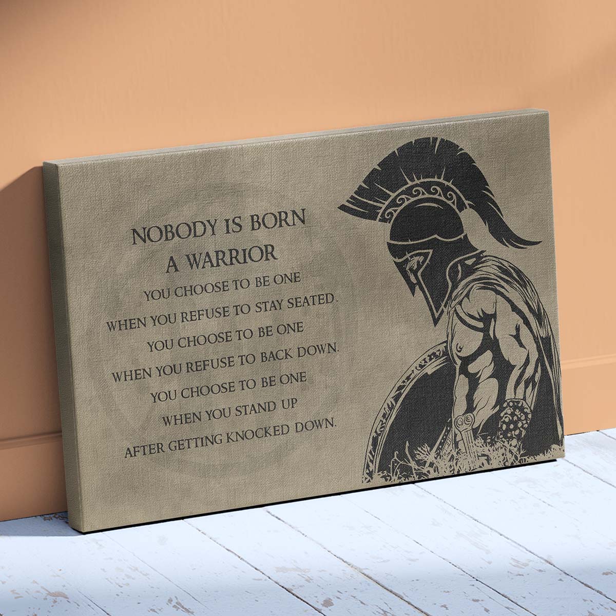 Spartan Wall Art - Spartan Poster - Spartan Canvas - Nobody Is Born A Warrior - WA032 - Spartan Warrior - Horizontal Poster - Horizontal Canvas