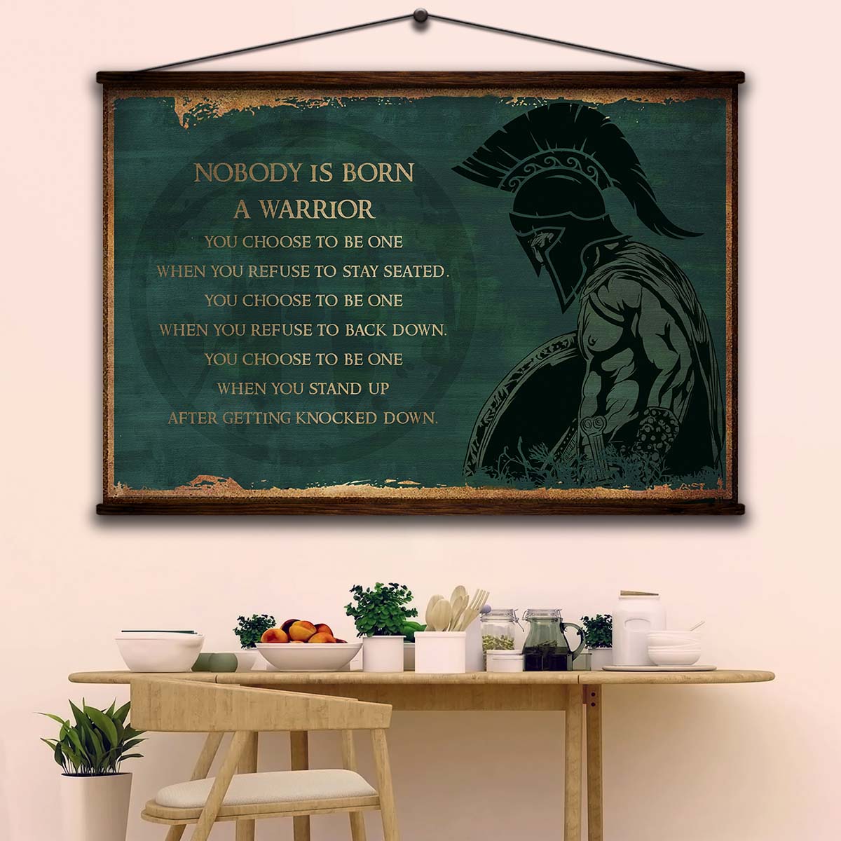 Spartan Wall Art - Spartan Poster - Spartan Canvas - Nobody Is Born A Warrior - WA112 - Spartan Warrior - Horizontal Poster - Horizontal Canvas