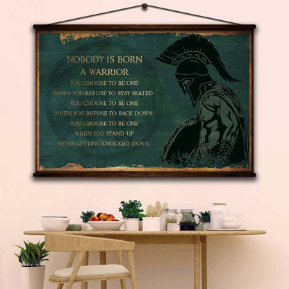 Spartan Wall Art - Spartan Poster - Spartan Canvas - Nobody Is Born A Warrior - WA112 - Spartan Warrior - Horizontal Poster - Horizontal Canvas
