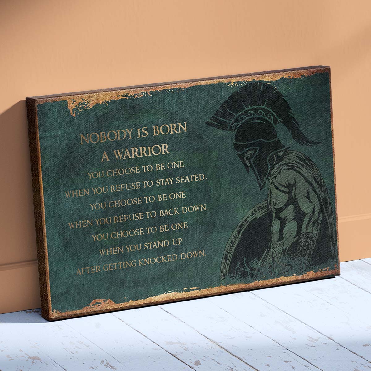 Spartan Wall Art - Spartan Poster - Spartan Canvas - Nobody Is Born A Warrior - WA112 - Spartan Warrior - Horizontal Poster - Horizontal Canvas