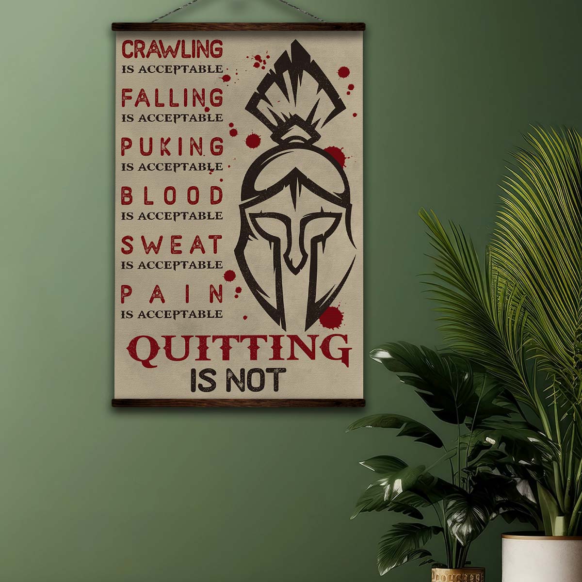 Spartan Wall Art - Spartan Poster - Spartan Canvas - Quitting Is Not - WA023 - Spartan Warrior - Vertical Poster - Vertical Canvas