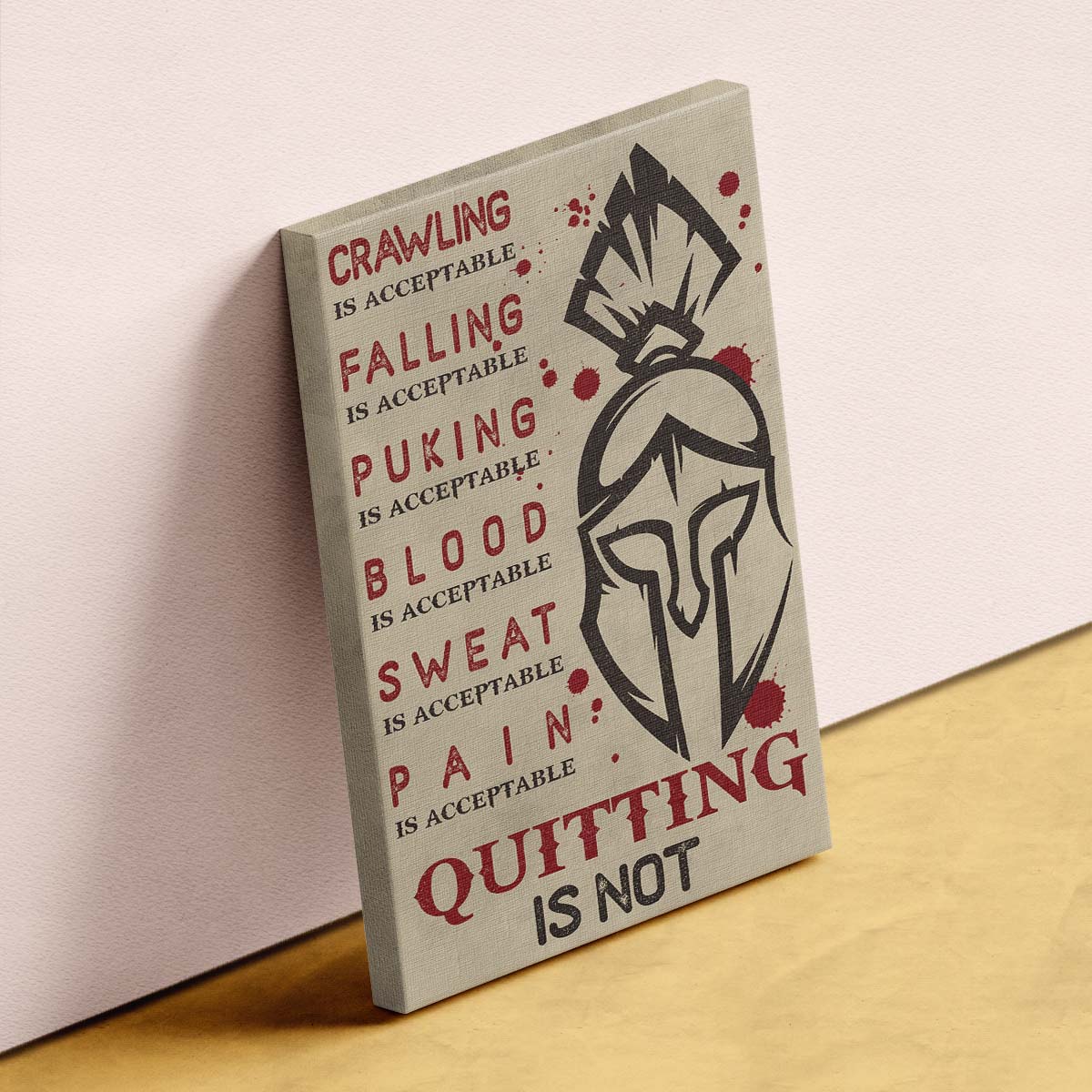Spartan Wall Art - Spartan Poster - Spartan Canvas - Quitting Is Not - WA023 - Spartan Warrior - Vertical Poster - Vertical Canvas