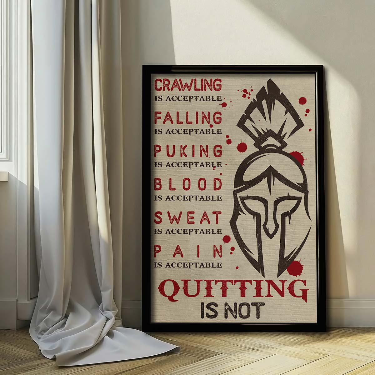 Spartan Wall Art - Spartan Poster - Spartan Canvas - Quitting Is Not - WA023 - Spartan Warrior - Vertical Poster - Vertical Canvas