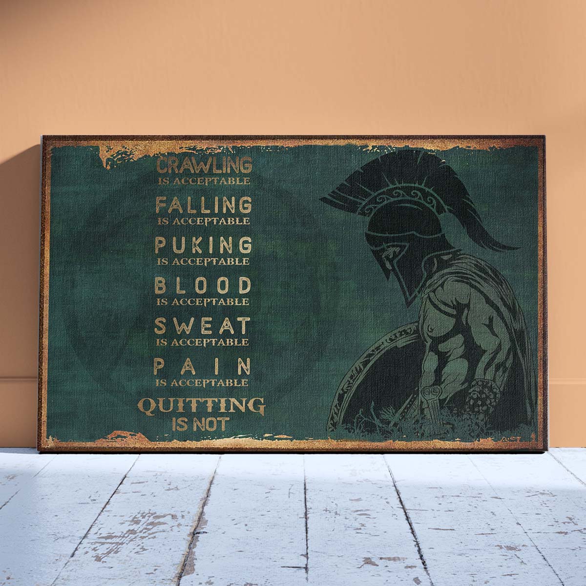 Spartan Wall Art - Spartan Poster - Spartan Canvas - Quitting Is Not - WA118 - Spartan Warrior - Horizontal Poster - Horizontal Canvas