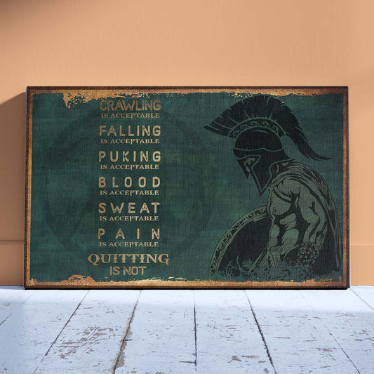 Spartan Wall Art - Spartan Poster - Spartan Canvas - Quitting Is Not - WA118 - Spartan Warrior - Horizontal Poster - Horizontal Canvas