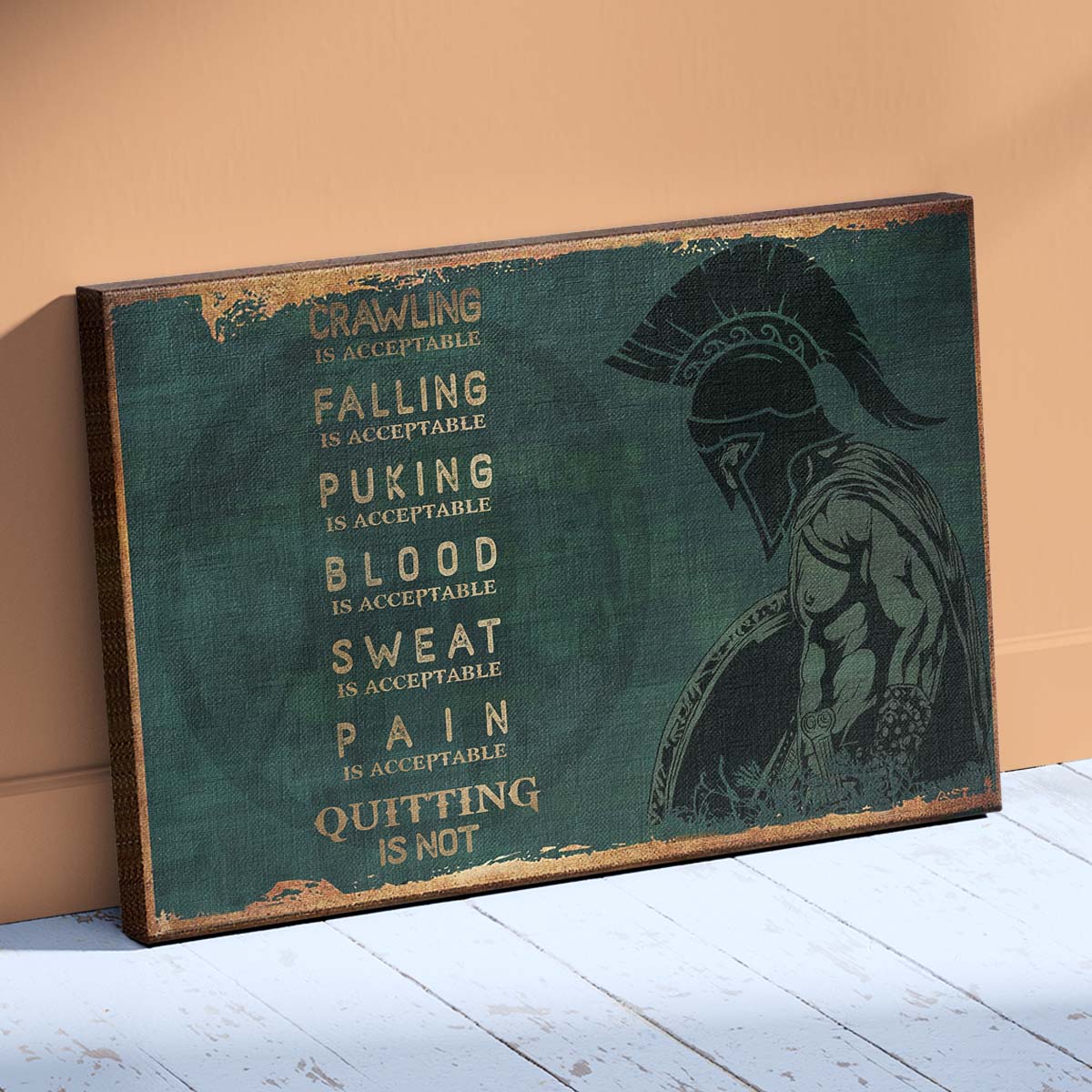 Spartan Wall Art - Spartan Poster - Spartan Canvas - Quitting Is Not - WA118 - Spartan Warrior - Horizontal Poster - Horizontal Canvas