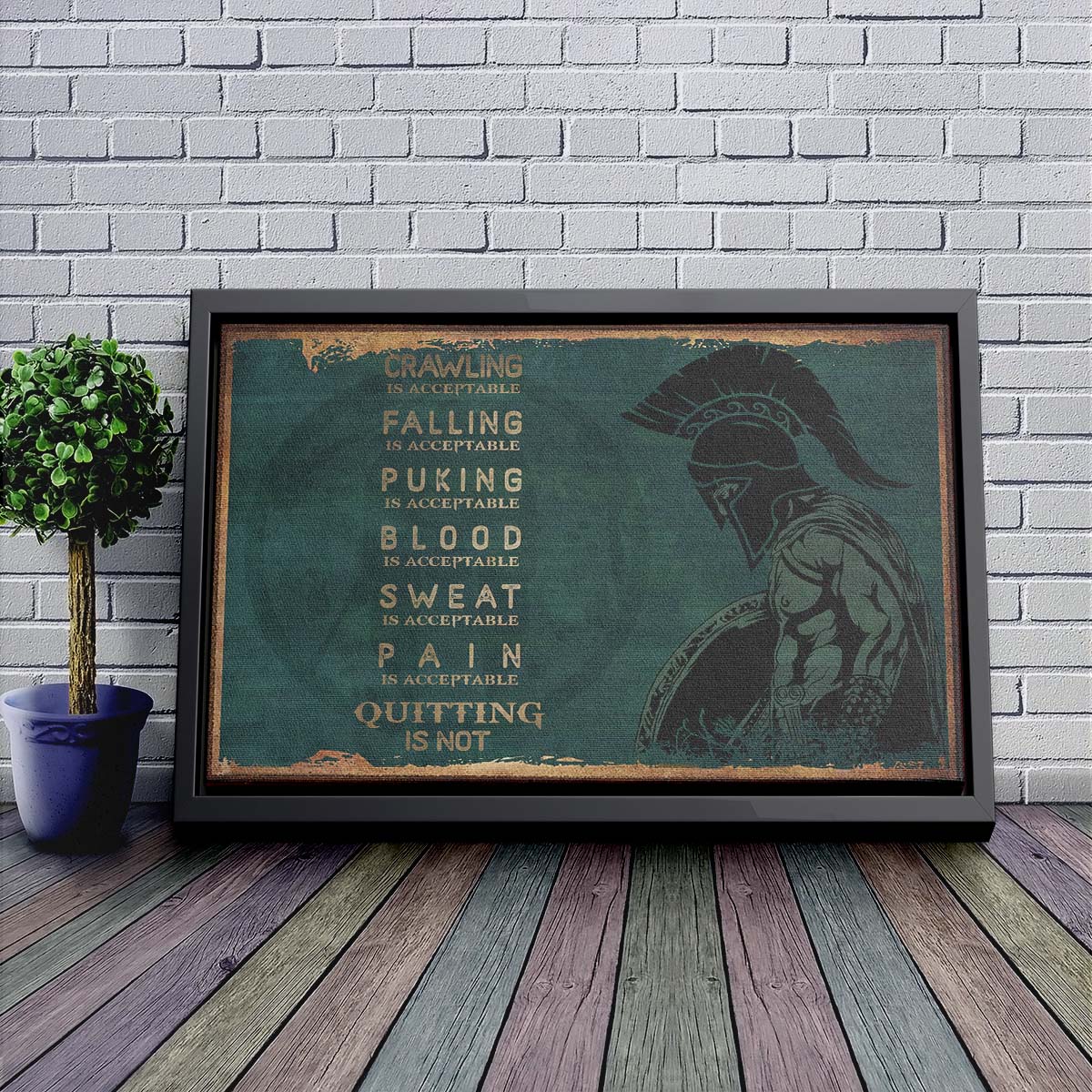 Spartan Wall Art - Spartan Poster - Spartan Canvas - Quitting Is Not - WA118 - Spartan Warrior - Horizontal Poster - Horizontal Canvas