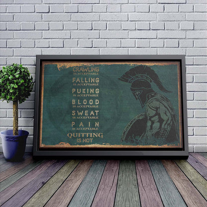 Spartan Wall Art - Spartan Poster - Spartan Canvas - Quitting Is Not - WA118 - Spartan Warrior - Horizontal Poster - Horizontal Canvas