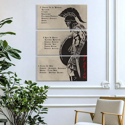 Spartan Warrior - 3 Piece Wall Art - WA002 - 753 Code - Sparta - Leonidas - Gladiator - Spartan Warrior Canvas