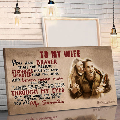UP005 - To My Wife - Braver - Stronger - Smarter - Loved - Carl & Ellie - Up (2009 film) - Horizontal Poster - Horizontal Canvas - Carl & Ellie Poster
