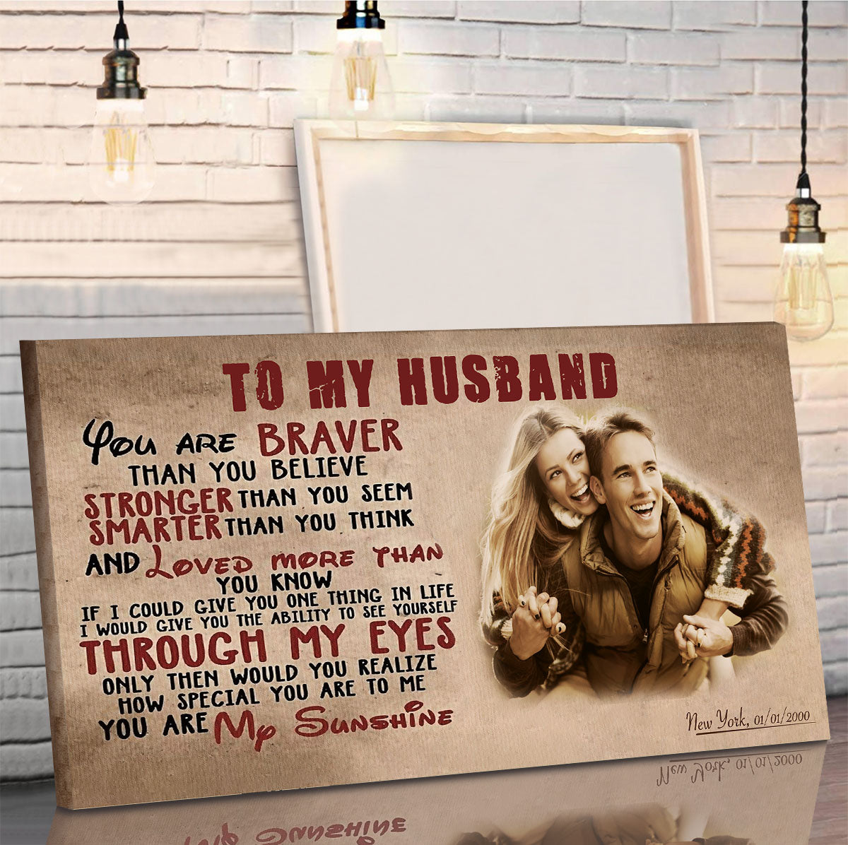 UP006 - To My Husband - Braver - Stronger - Smarter - Loved - Carl & Ellie - Up (2009 film) - Horizontal Poster - Horizontal Canvas - Carl & Ellie Poster